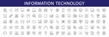 Fototapeta  - Information technology thin line icons set. Information Technology - IT editable stroke icon collection. Programming, Network, Website, Process, Internet, Data, Technology symbol. Vector