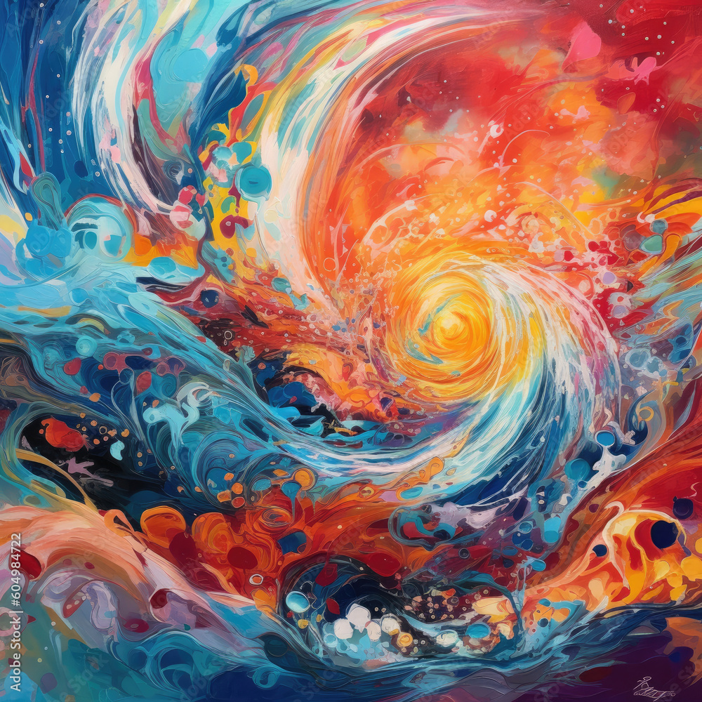 Ilustración de Stock Abstract painting capturing the vibrant colors and