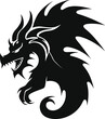 © dhimage - black dragon tattoo. dragon logo. dragon tribal. vector illustration.