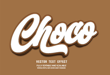 Wall Mural - Choco 3d Vector Editable Text Effect With Text Effect