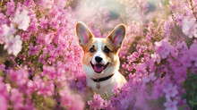 Dog And Flowers