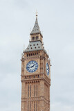 Fototapeta Big Ben - Big Ben Clock Tower and House of Parliament, London, England, UK, cloudy sky