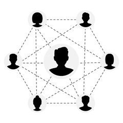 Social network people connection. Business relationship concept. Vector illustration isolated on white.