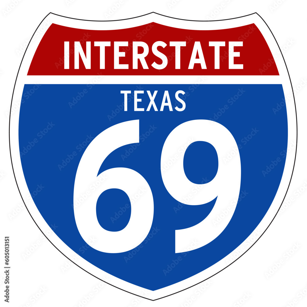 Interstate 69 Sign, I-69, Texas, Isolated Road Sign vector Stock Vector ...