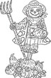 Thanksgiving Scarecrow Isolated Adults Coloring