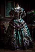 Beautiful Victorian Dress. Generative AI