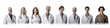 © Adriana - Set of isolated doctors, portrait front view. Generative AI