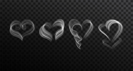 Wall Mural - Love symbol from white smoke. Vector illustration.