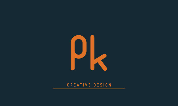 Alphabet letters Modern Creative logo PK , KP