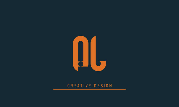 Alphabet letters Modern Creative logo PL , LP