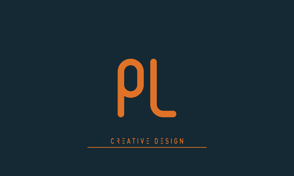 Alphabet letters Modern Creative logo PL , LP