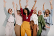 © gstockstudio - Multi-ethnic group of happy mature women gesturing and smiling against grey background