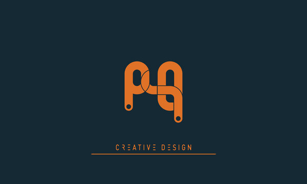 Alphabet letters Modern Creative logo PQ , QP