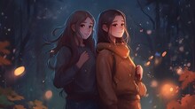 Cousin, I Haven T Seen My Cousin In Months, I Really Miss Them, Fantasy With, Illustration Design, Glitter, Twinkle, Fantasy Background, Bright Atmosphere, Bright Mood,