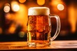 A concept of fresh beer in warm light created with generative AI technology.