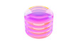© ZETHA_WORK - Abstract colorful gradient glass geometry design, minimal geometric database icon elements 3D rendering  transparent object, fluent style data center symbol