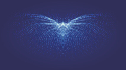 Poster - Luminous particle trajectory spread wings or abstract butterfly vector graphics