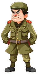 Poster - Grumpy army officer cartoon character