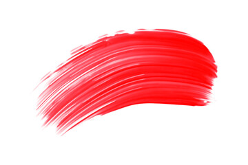 Shiny red brush watercolor painting isolated on transparent background. watercolor png