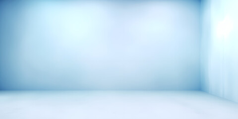 Blank light blue gradient background with product display. White backdrop or empty studio with room floor  Generated by AI
