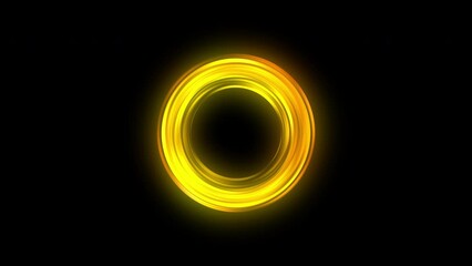 Wall Mural - Golden circle lights abstract background. Bright shiny round border element seamless loop.