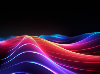 Wall Mural - abstract background with glowing wavy pattern. generative ai