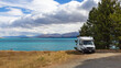 Motor home has stop over at picturesque lake Pukaki site
