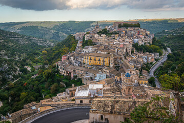 Panorama of Ragusa Ibla, Sicily, Italy, Europe, World Heritage Site