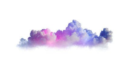 Poster - 3d render, abstract cloud illuminated with neon light.
