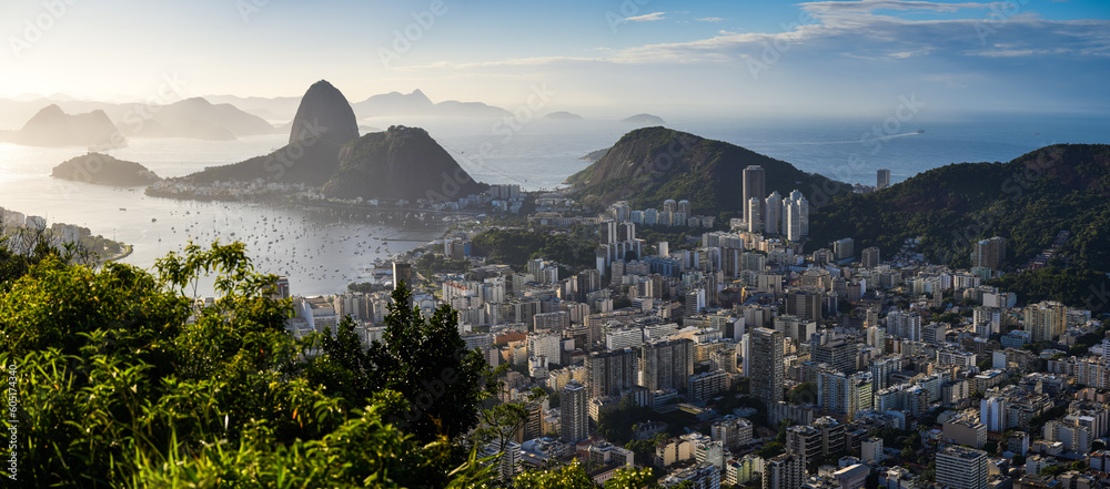 Up Close Rio Rio de Janeiro from above during a beautiful summer morning. Panoramic ...