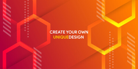 Dynamic fluid orange geometric with colorful gradient background