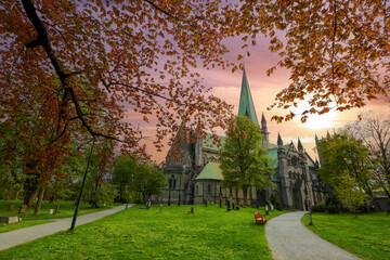 Wall Mural - The cathedral Nidarosdomen , Trondheim