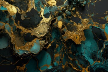 Aufkleber - Liquid marble background. Generate Ai