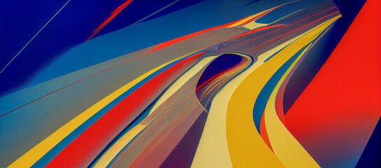 Canvas Print - abstract background with rainbow, generative ai art illustration 01