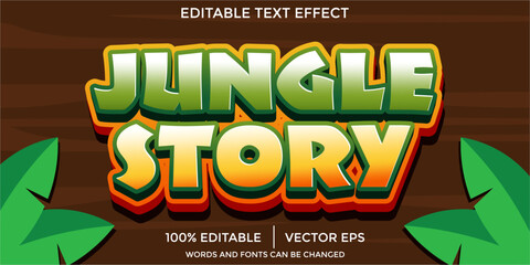Poster -  Jungle story 3D editable text effect template