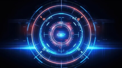 Leinwandbilder - Abstract technology ui futuristic concept hud interface hologram elements of digital data chart.Hud,GUI for game background design. Technology background. Digital data. Generative AI
