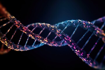 Wall Mural - dna helix dna. dna molecular structure with sequencing data of human. generative ai
