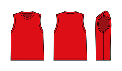 Canvas Print - Sleeveless  T-shirt vector template illustration