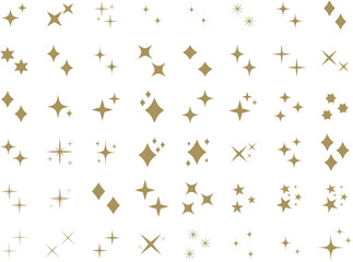 Wall Mural - シンプルな星・キラキラのアイコンセット　　simple shining icon set