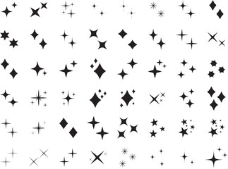 Wall Mural - シンプルな星・キラキラのアイコンセット　　simple shining icon set