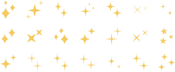 Wall Mural - シンプルな星・キラキラのアイコンセット　　simple shining icon set