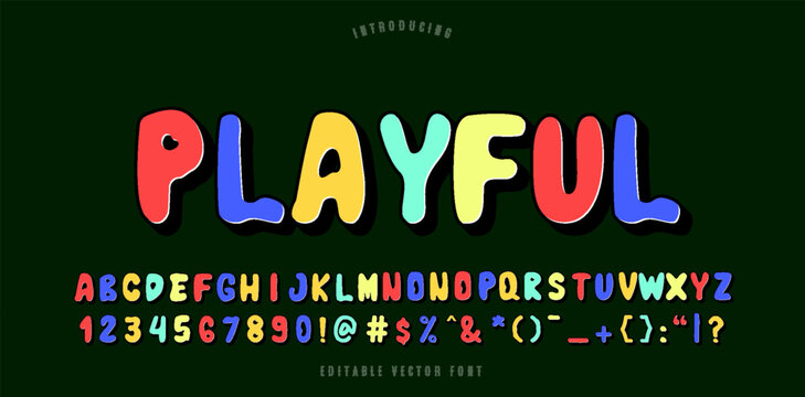 Playful style font design, childish letters and numbers