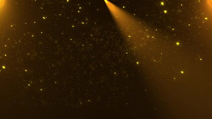 Poster - Gold spot lights. Computer generated 3d render