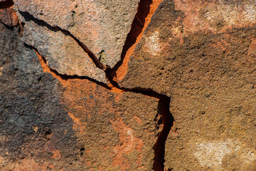 Sticker - Red old brick in cracks.