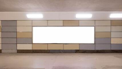 Wall Mural - empty hallway with white screens on the wall