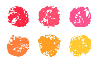 Canvas Print - grunge style colorful stains set.