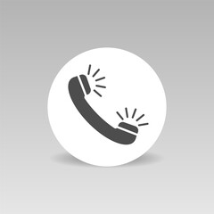 Wall Mural - Phone round vector icon call center sign