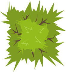 Wall Mural - tree or plant top view for landscape design. icon colored tree for architectural map, plan. green sp