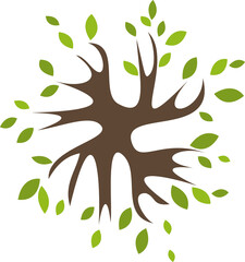 Wall Mural - tree or plant top view for landscape design. icon colored tree for architectural map, plan. green sp