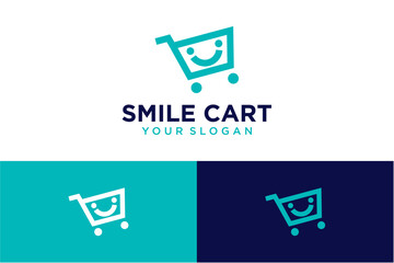 Wall Mural - cart logo design with smile